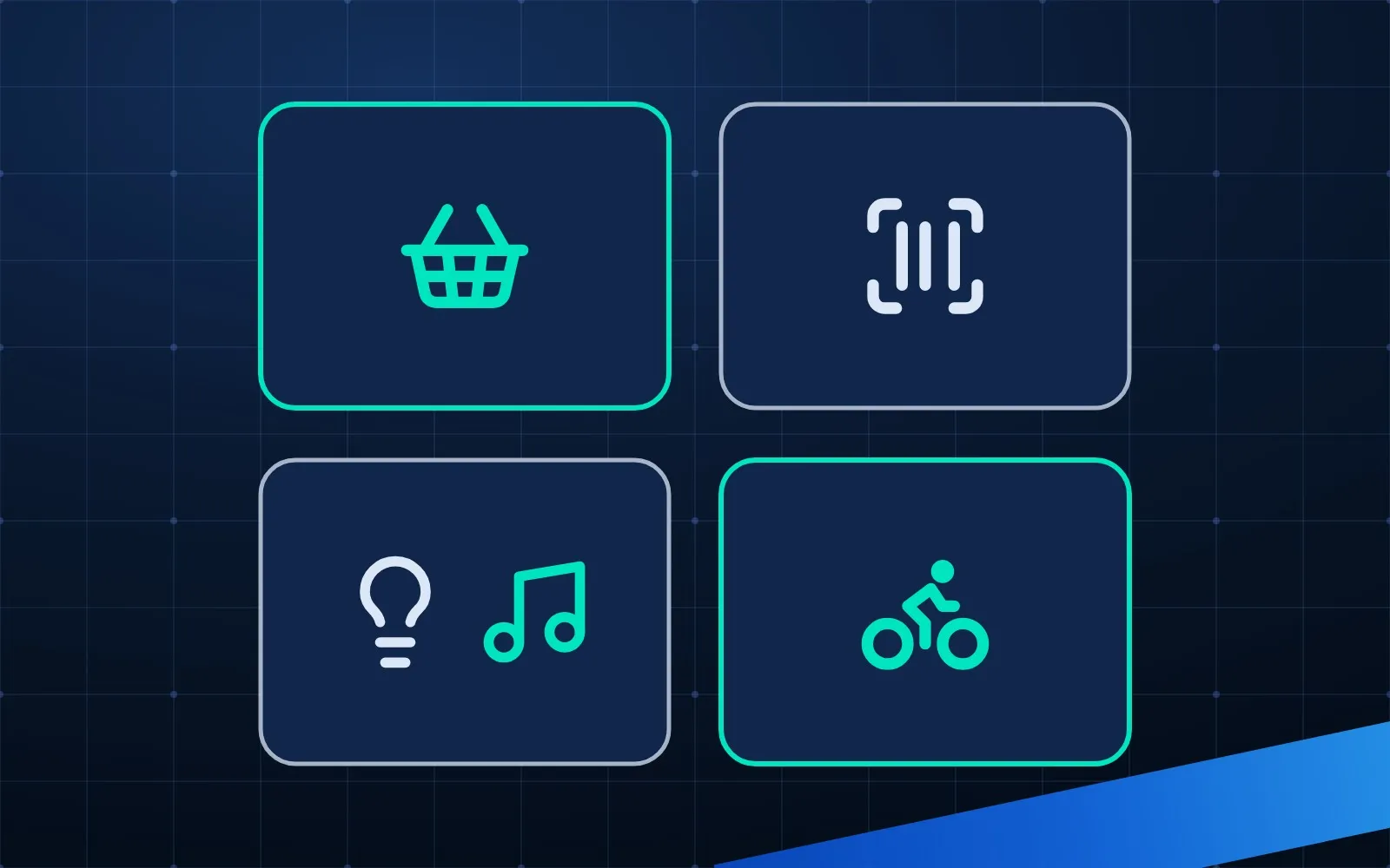 Illustration: vending machine, barcode reader, lights and sound, and interactive bicycle