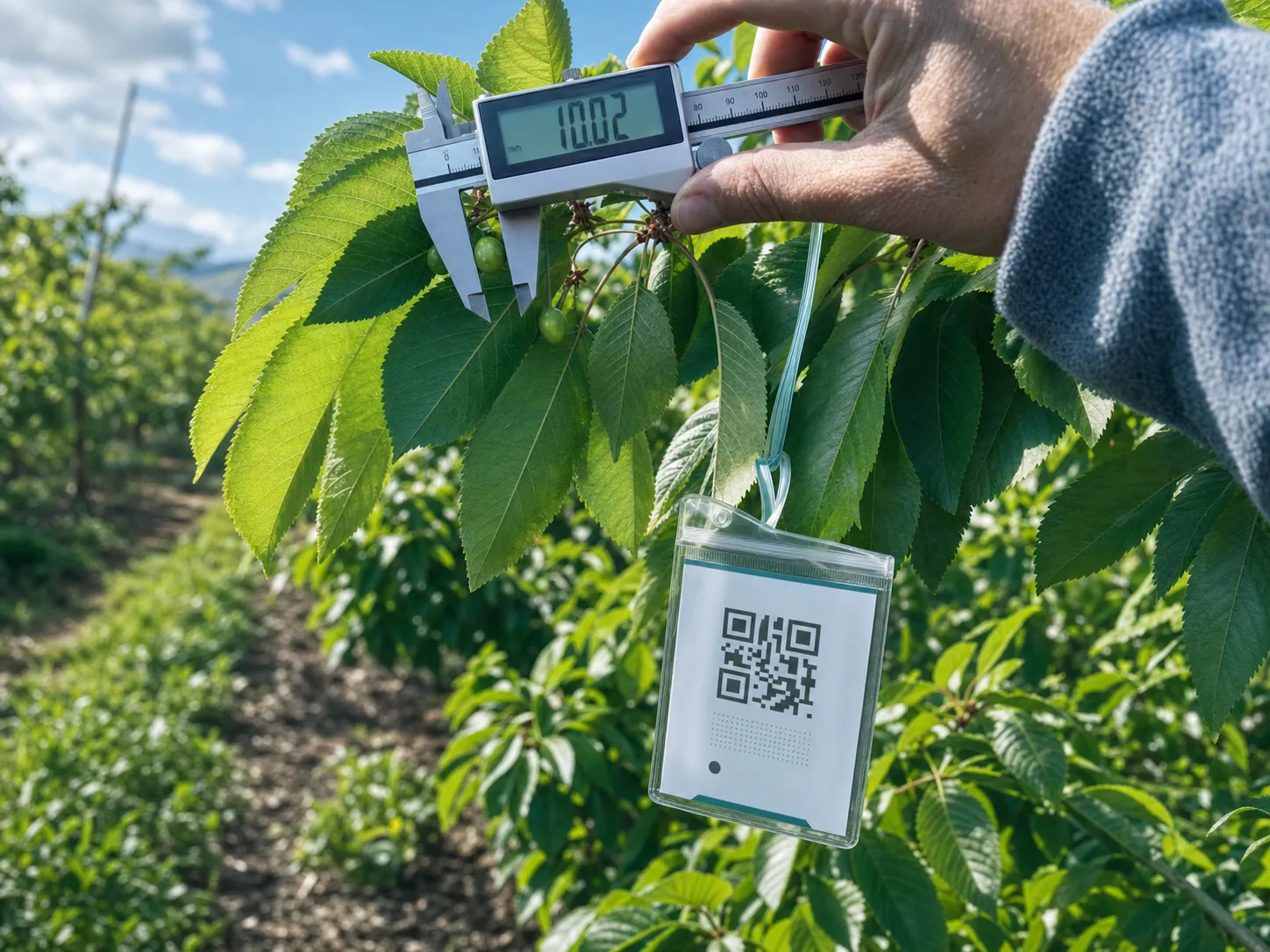Fruit measurement in the field with a connected digital tool